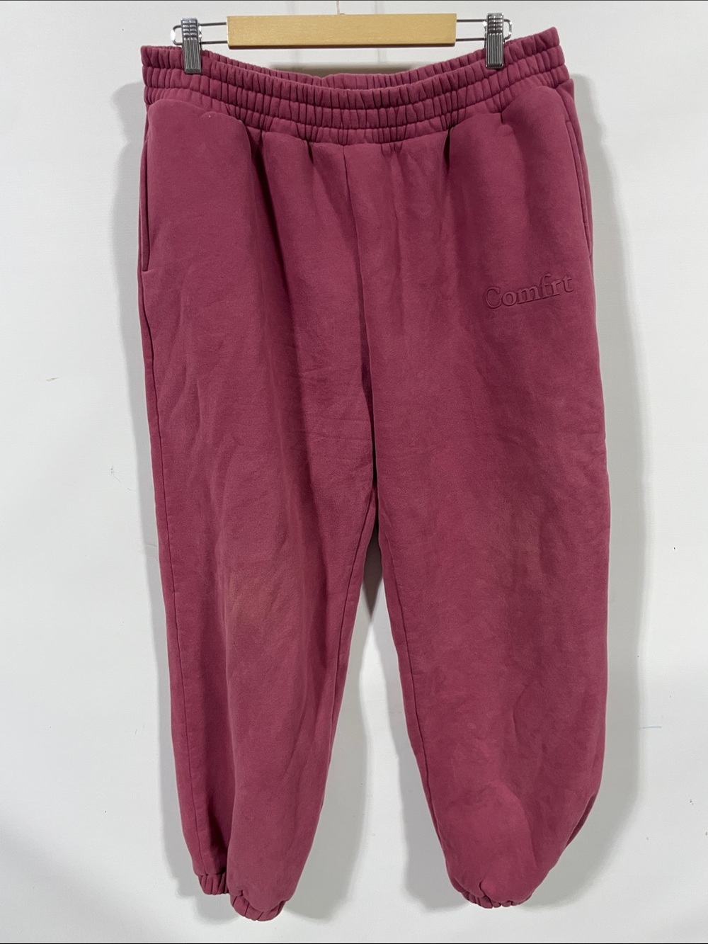 Comfrt Embroidered Maroon Jogger Pants